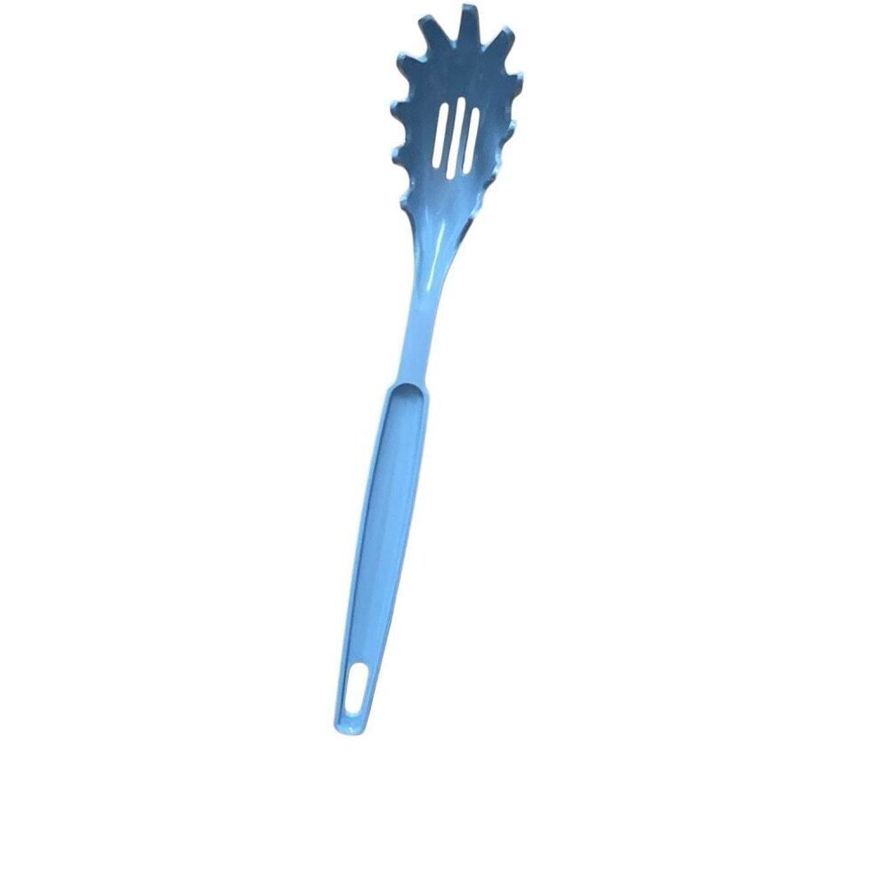 Vintage Ekco Nylon Utensil Slotted Spaghetti Spoon Fork Robins Egg Blue vtg htf